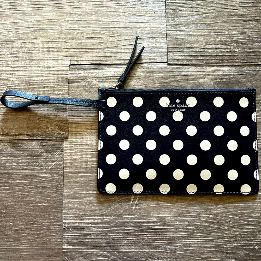 Kate Spade polka dot wristlet